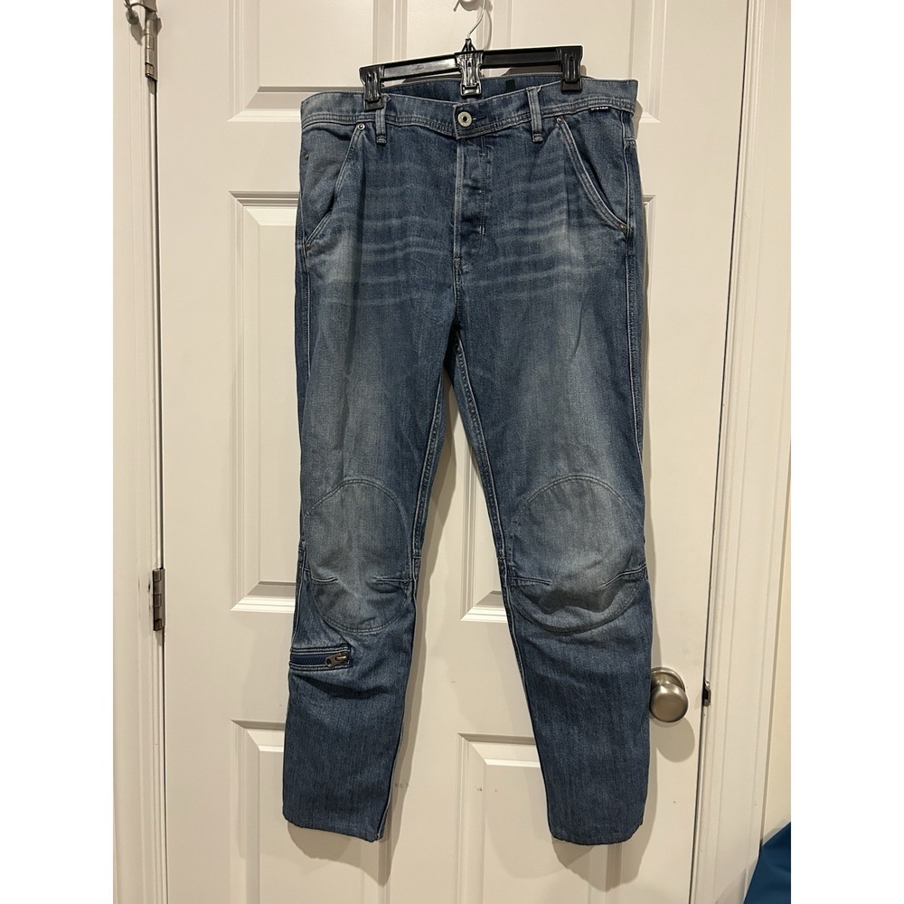 G-Star Raw Pilot 3D Slim Jeans Men 34x34 Fits 36x31 Blue Moto D20505-B767-D123